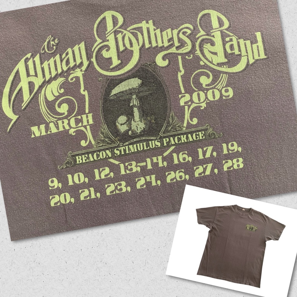 2009 Allman Brothers Band Beacon Stimulus Package 40th Anniversary Tour T-Shirt